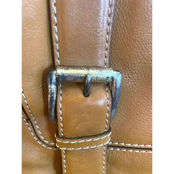 MICHAEL KORS Handbag Cognac Natural Brown Leather Purse Satchel Doctors Bag - Picture 14 of 16